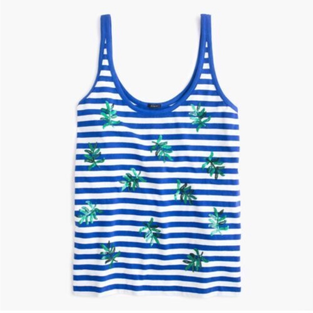 CREW Sequin Palm Tree Tank